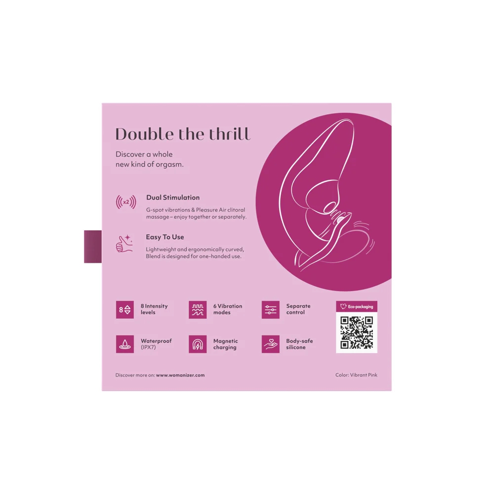Womanizer Blend Dual-Stim Rabbit Vibe Vibrant Pink
