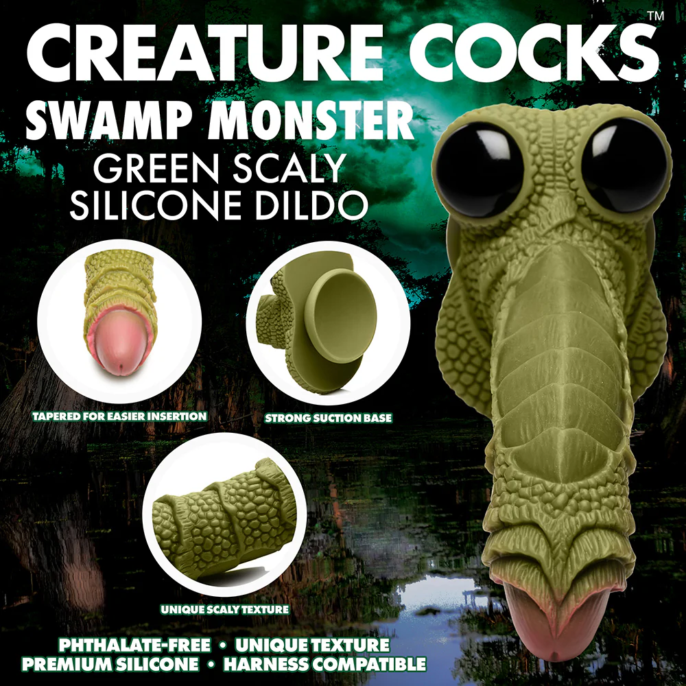 9.4 in. "Swamp Monster" Scaly Fantasy Dildo