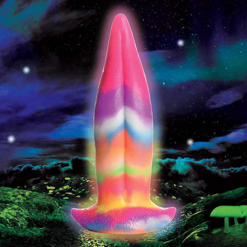8.4 in. GITD Unicorn Tongue Fantasy Dildo