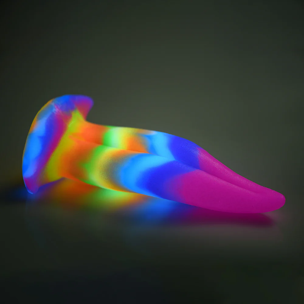 8.4 in. GITD Unicorn Tongue Fantasy Dildo