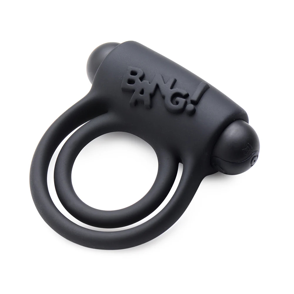 BANG! Vibrating Cock Ring with Remote Control Black