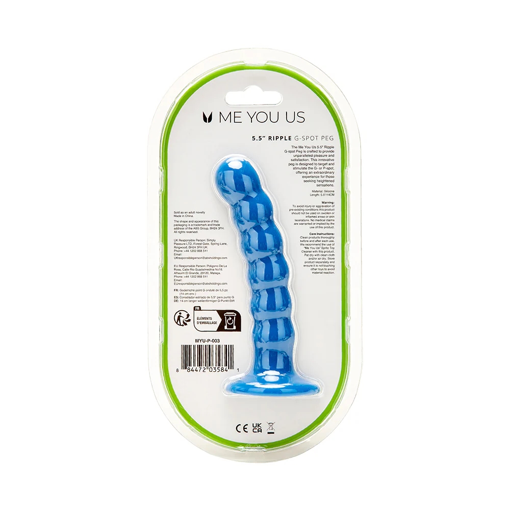 5.5 in. Ripple G-Spot Dildo Blue