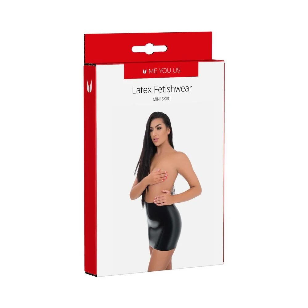 Latex Mini Skirt Black