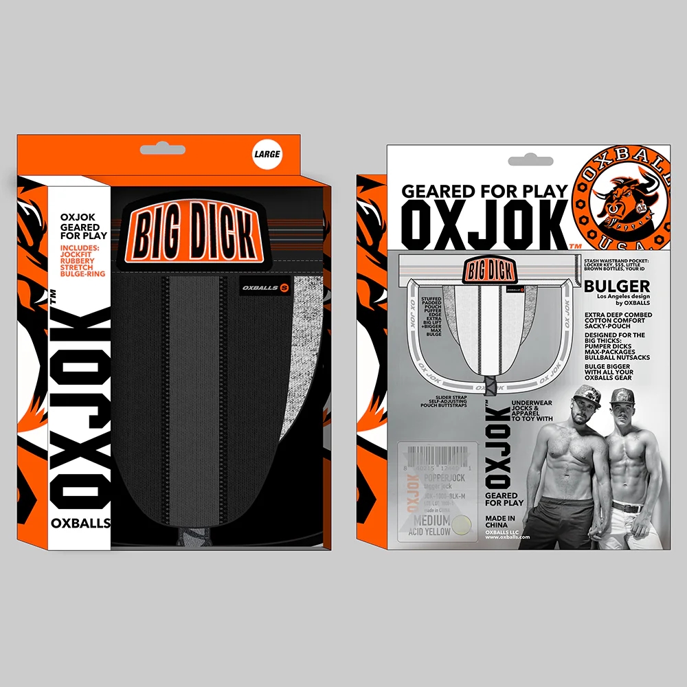 Oxballs Oxjok Bulger Pumper-Sack Slider Jock Black Iron