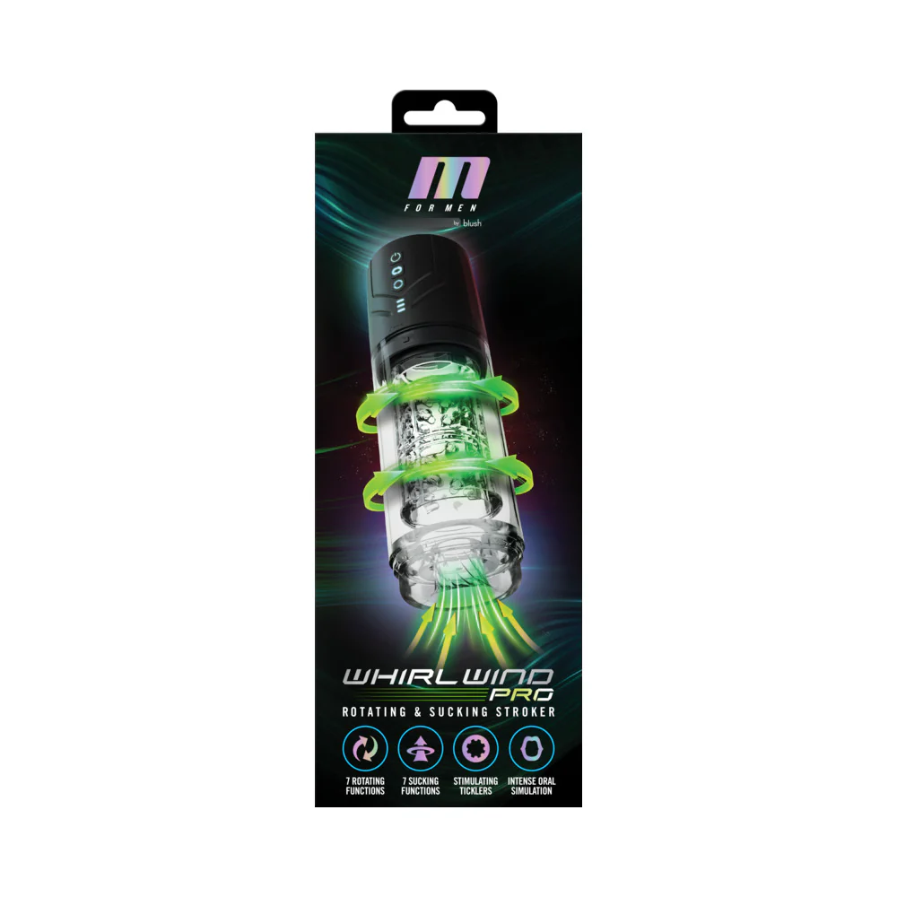M for Men Whirlwind Pro Rotating Suction Stroker Black