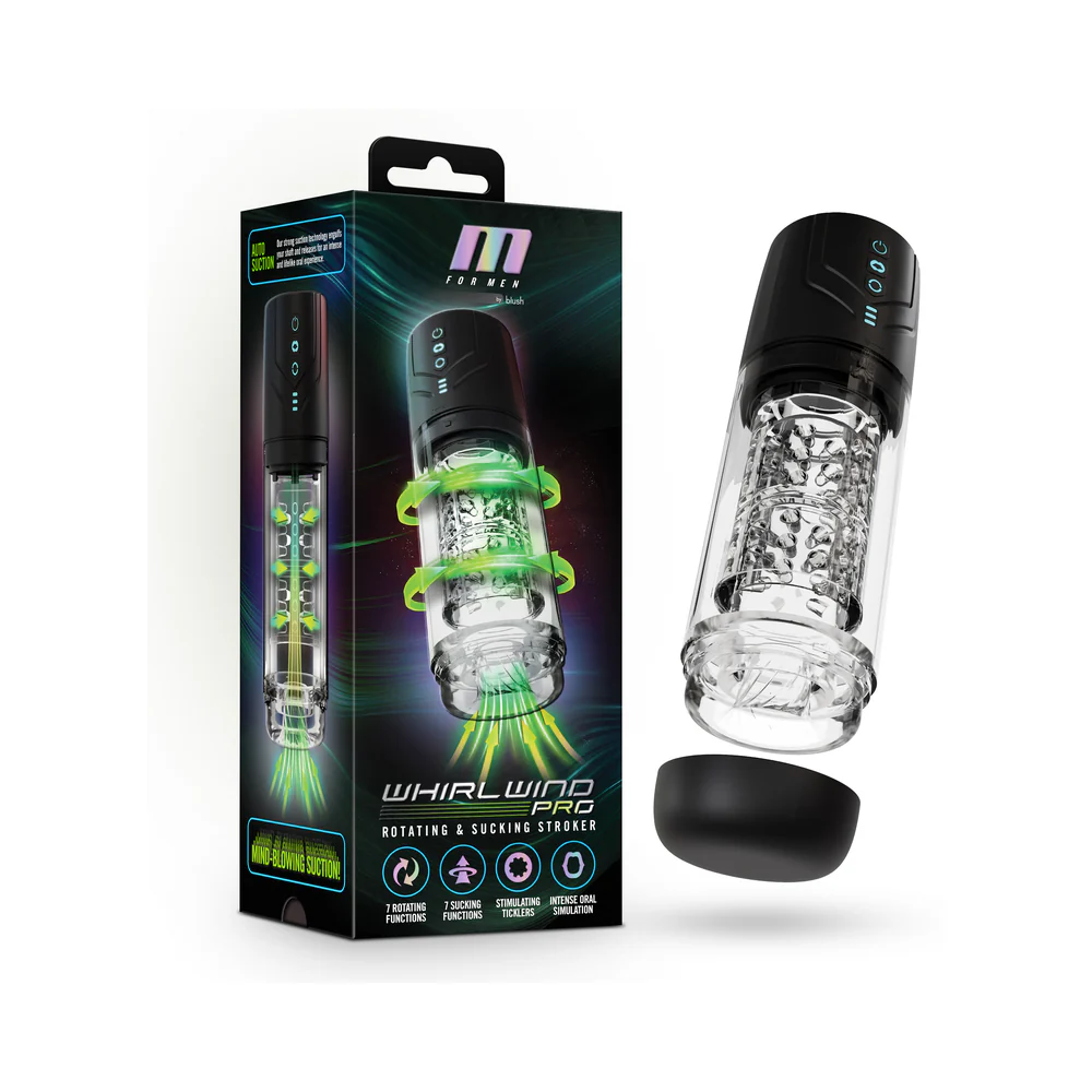 M for Men Whirlwind Pro Rotating Suction Stroker Black