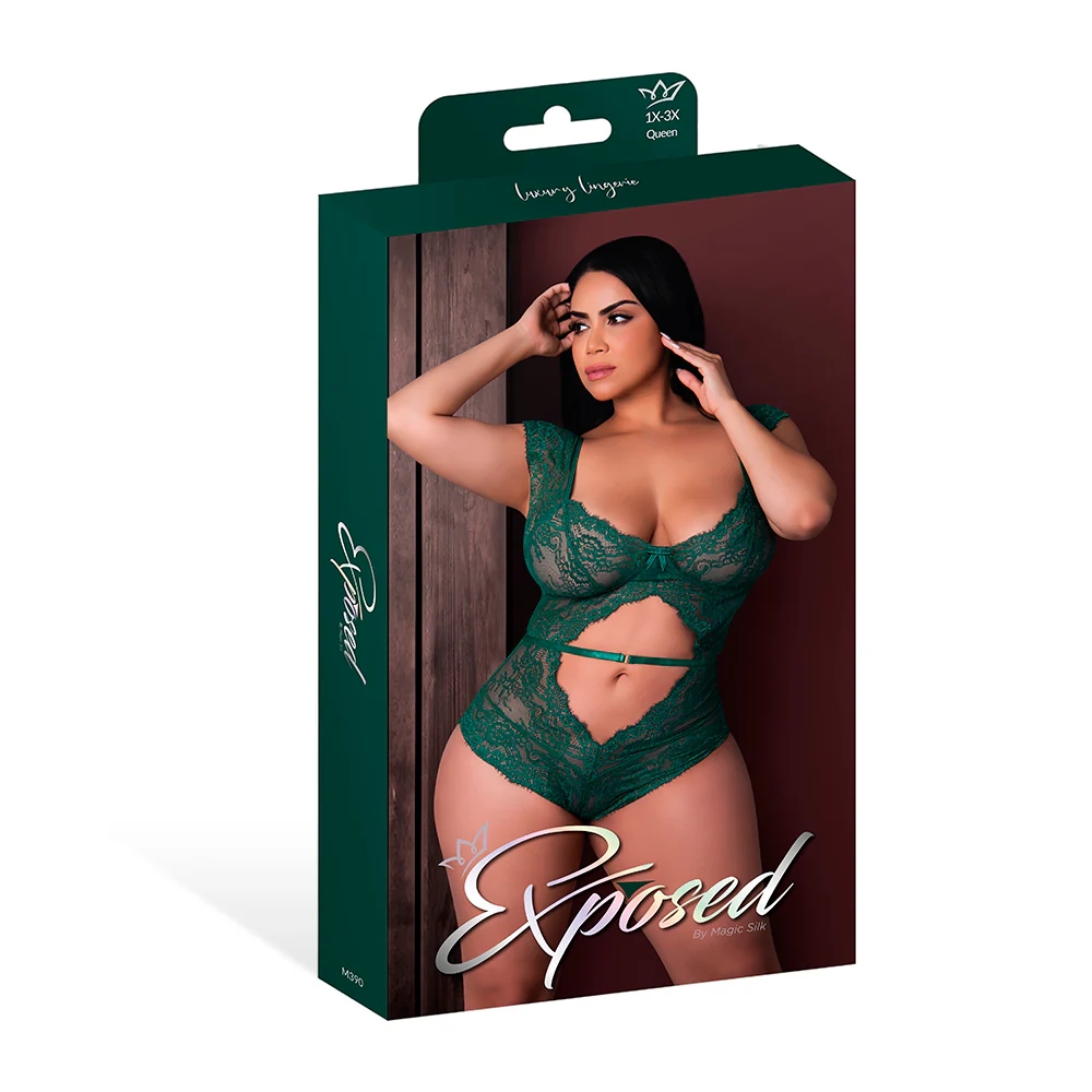 Magic Silk Evermore Cutout Romper Emerald