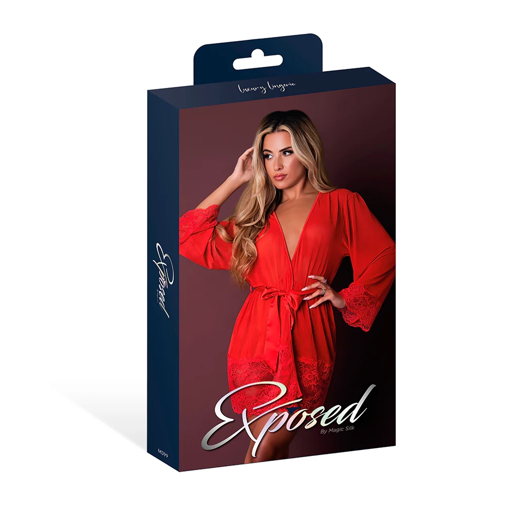 Magic Silk Sugar High 3/4 Sleeve Robe Red