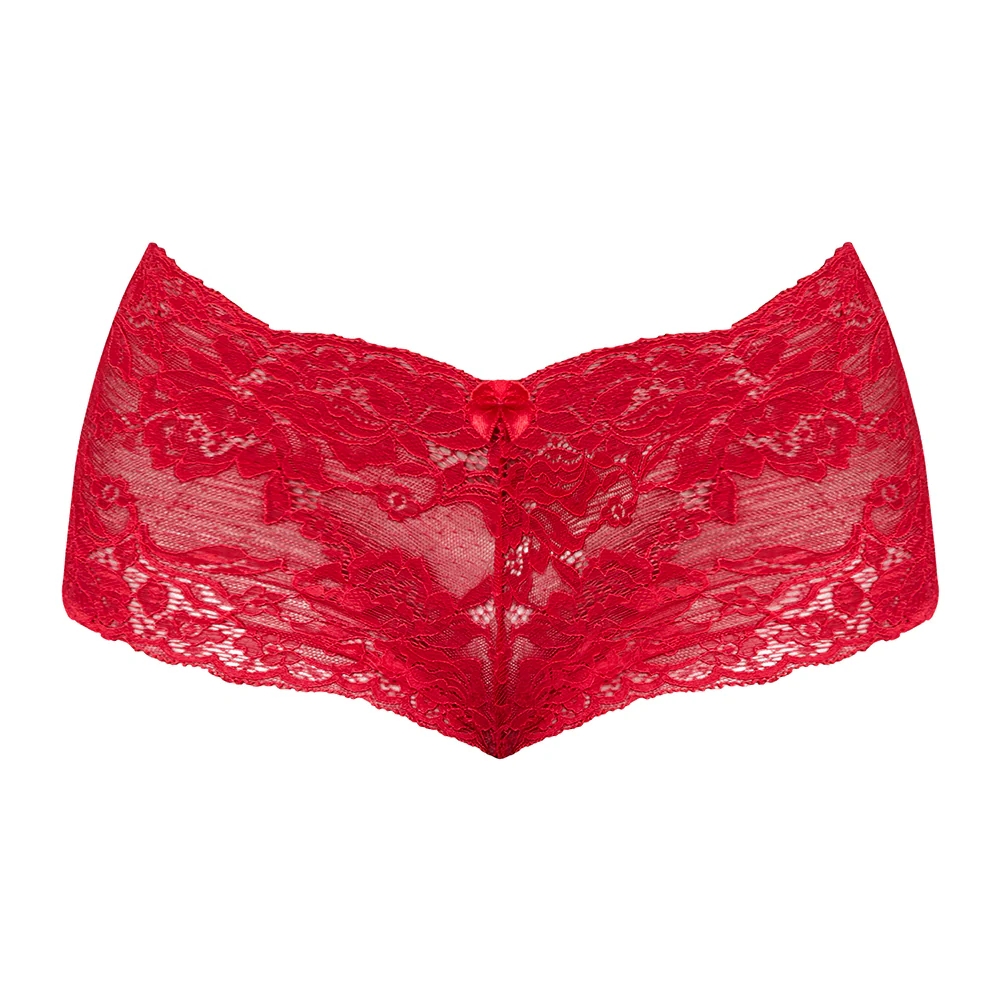 Magic Silk Sugar High Lace Boy Short Red