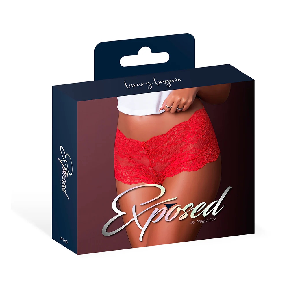 Magic Silk Sugar High Lace Boy Short Red