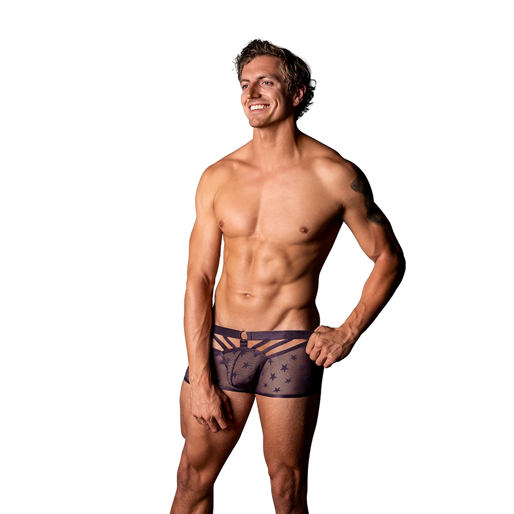 Male Power Love Star Boxer Short with Ring Purple