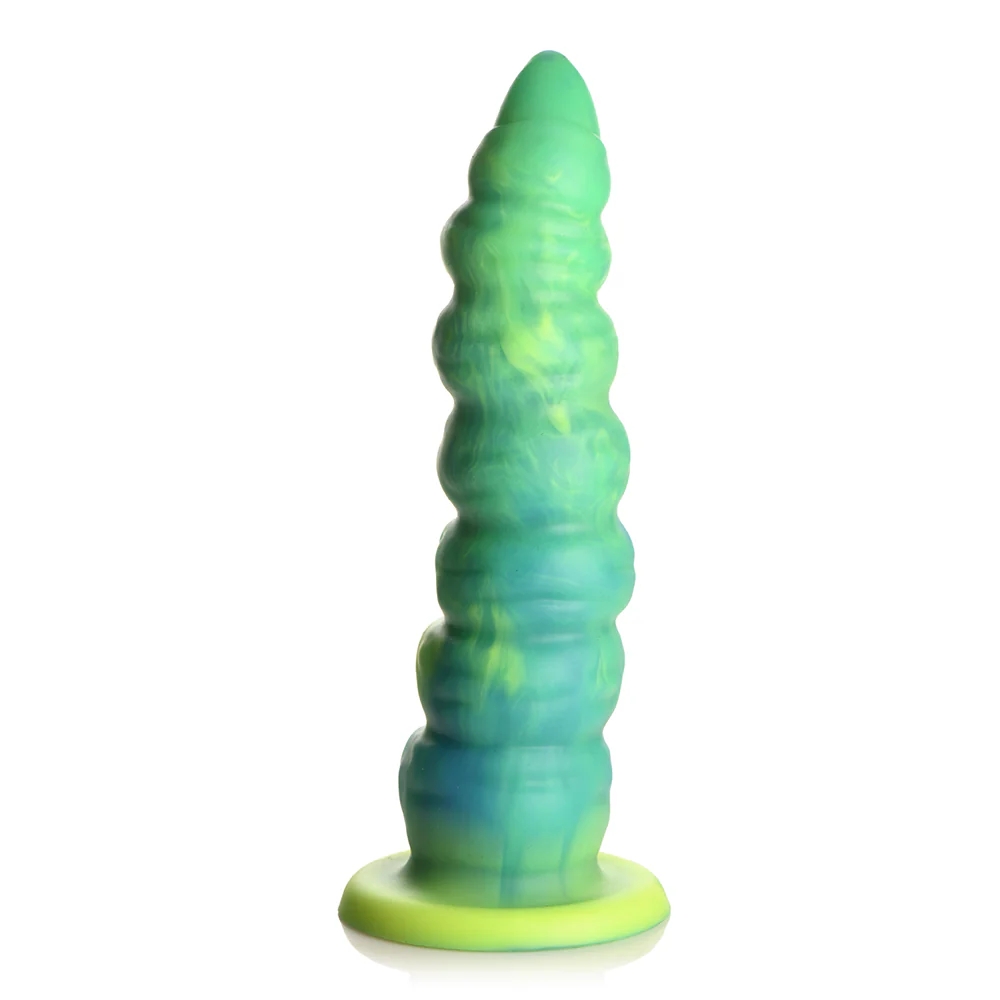 9 in. Squirmer Thrusting & Vibrating Caterpillar-Themed Dildo