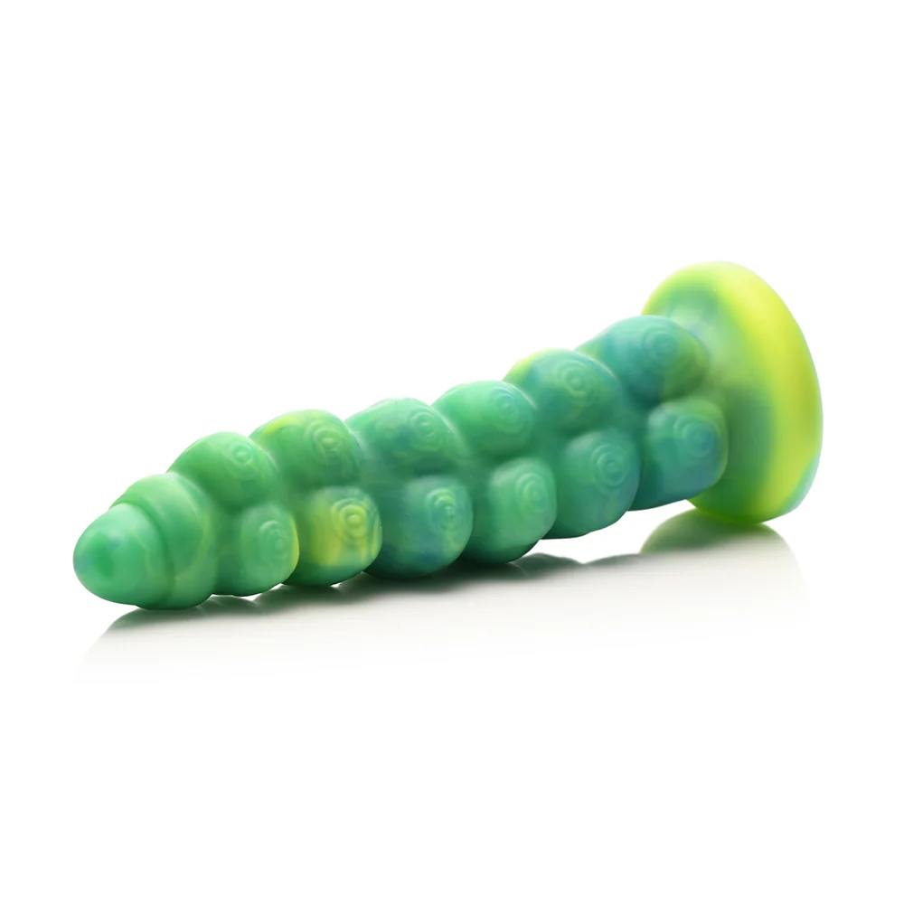 9 in. Squirmer Thrusting & Vibrating Caterpillar-Themed Dildo