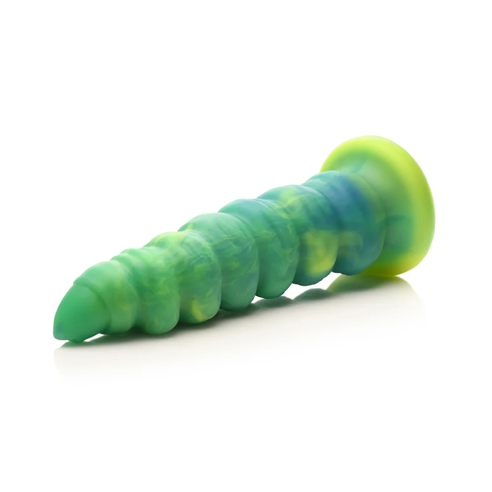 9 in. Squirmer Thrusting & Vibrating Caterpillar-Themed Dildo