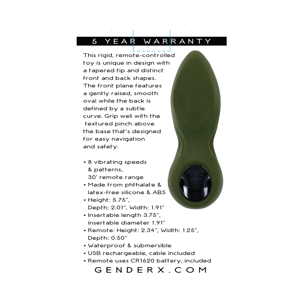 My Secret Garden Anal Vibrating Plug with Remote Green