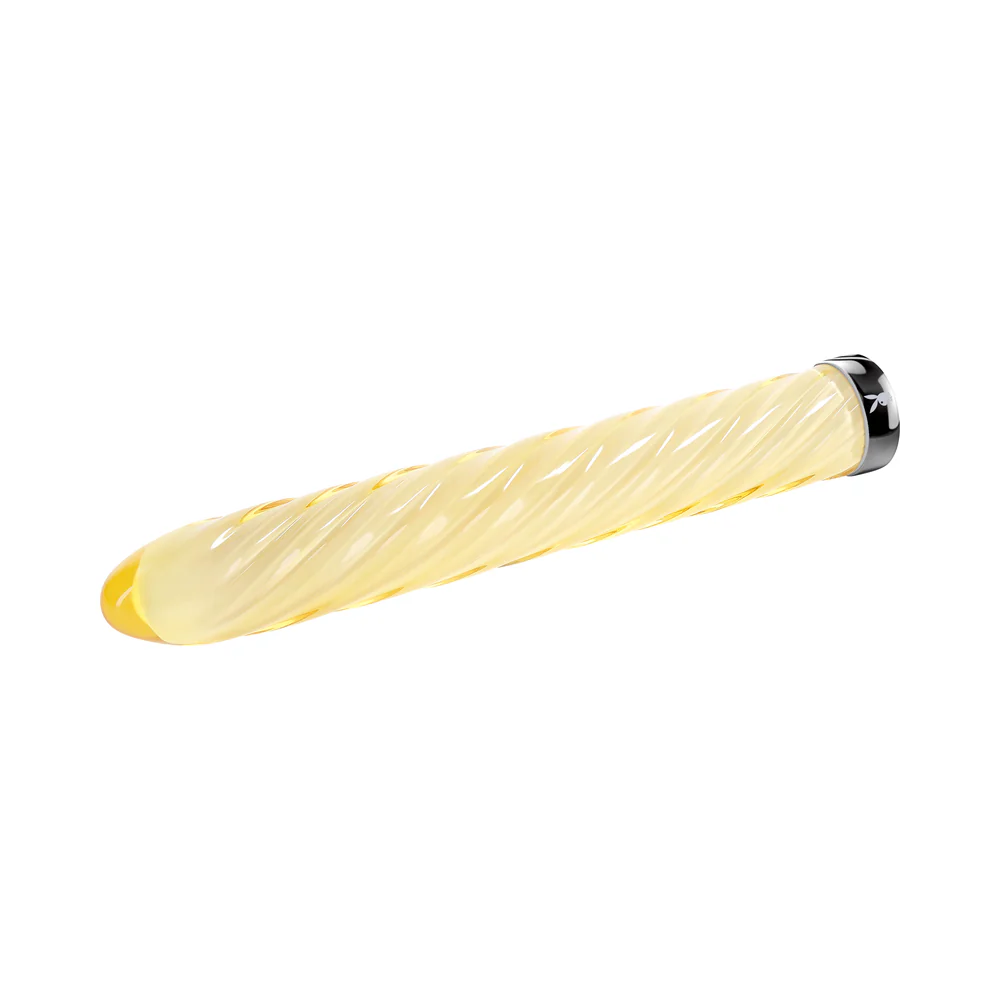 twist of fate rechargeable glass vibrator yellow g spot vibe