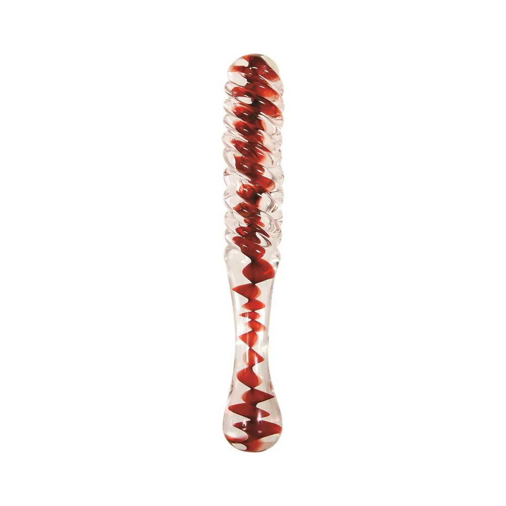 8.75 in. Eve's Sweetheart Swirl Glass Dildo