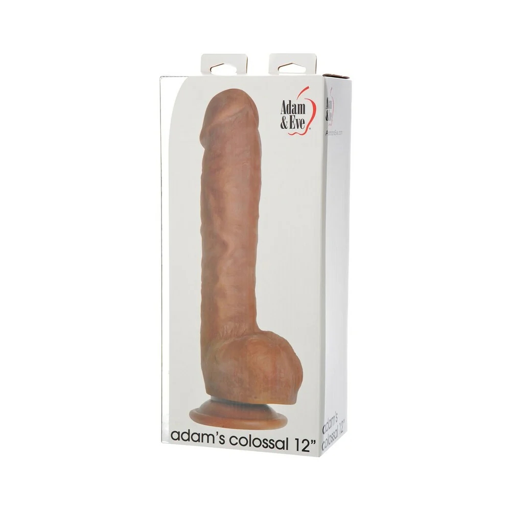 12 in. Adam's Colossal Realistic Dildo with Balls Brown
