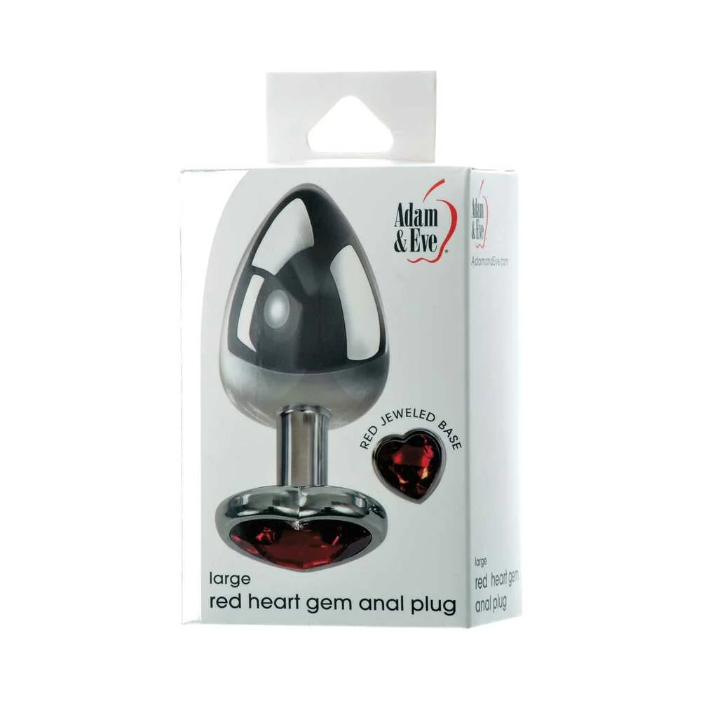 Red Hearts Gem Anal Plug Large