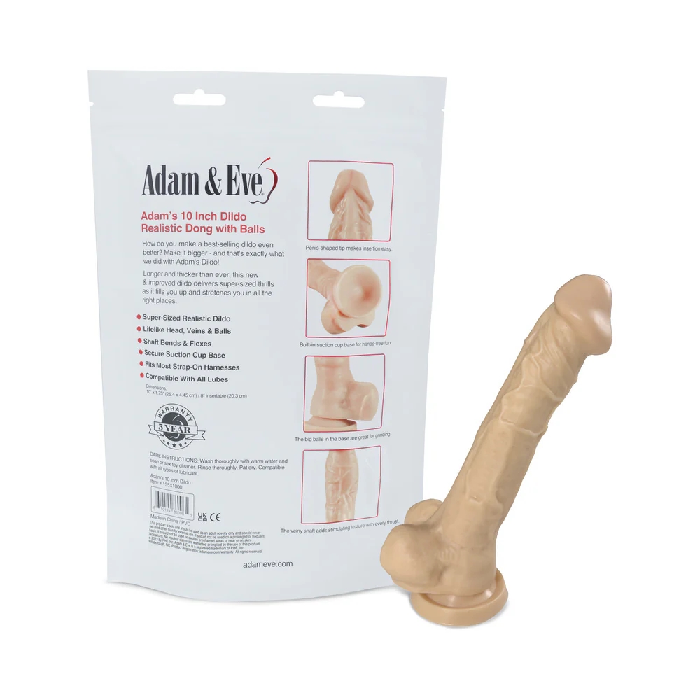 10 in. Adam's Realistic Dildo with Balls