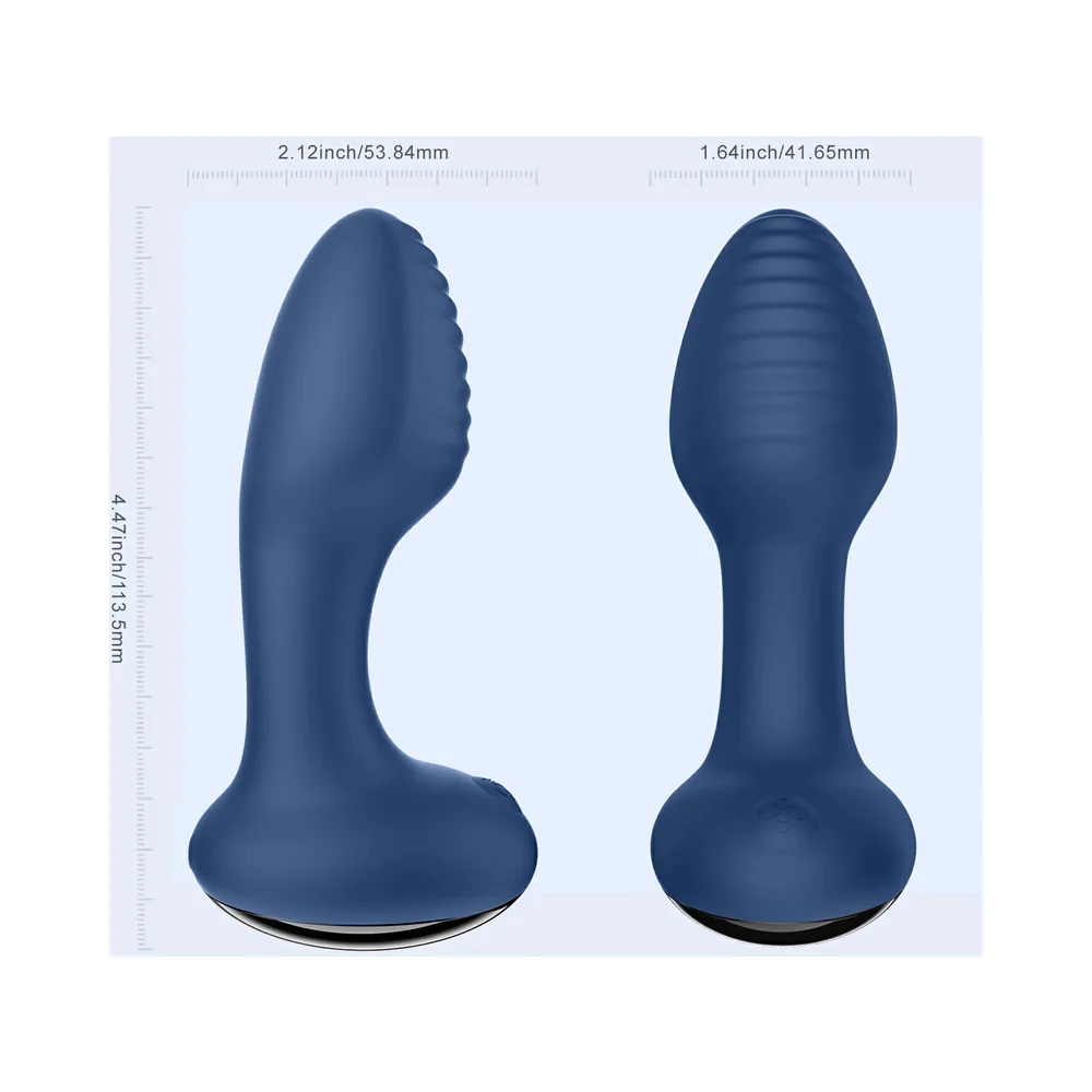 Frenzy Pressure Sensing App-Controlled Rotating Butt Plug Blue