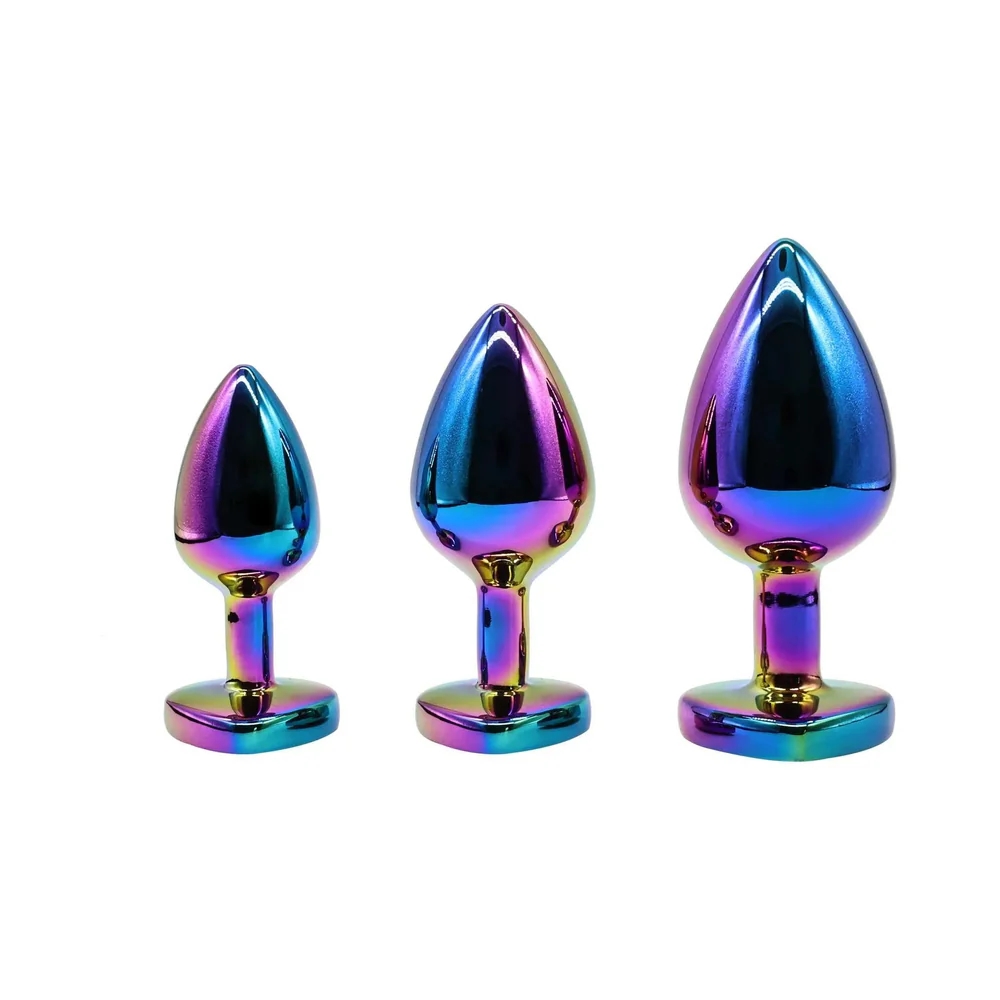 Rainbow Heart Anal Plug Training Set