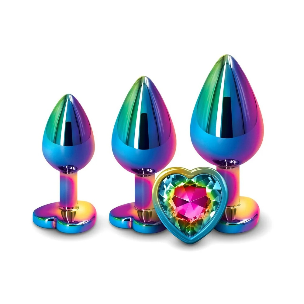 Rainbow Heart Anal Plug Training Set