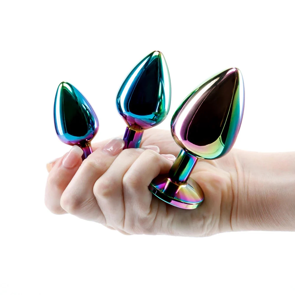 Rainbow Heart Anal Plug Training Set