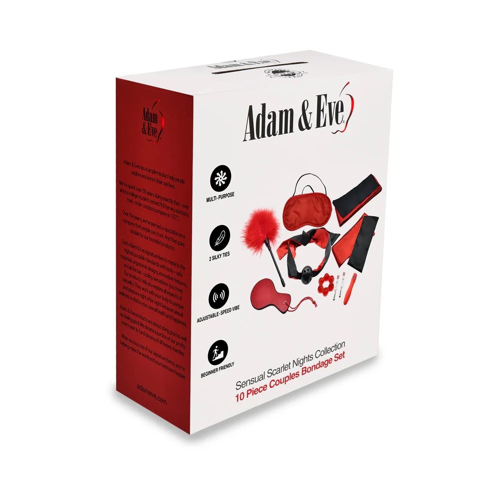 Sensual Scarlet Nights Collection 10pc Couples Bondage Set