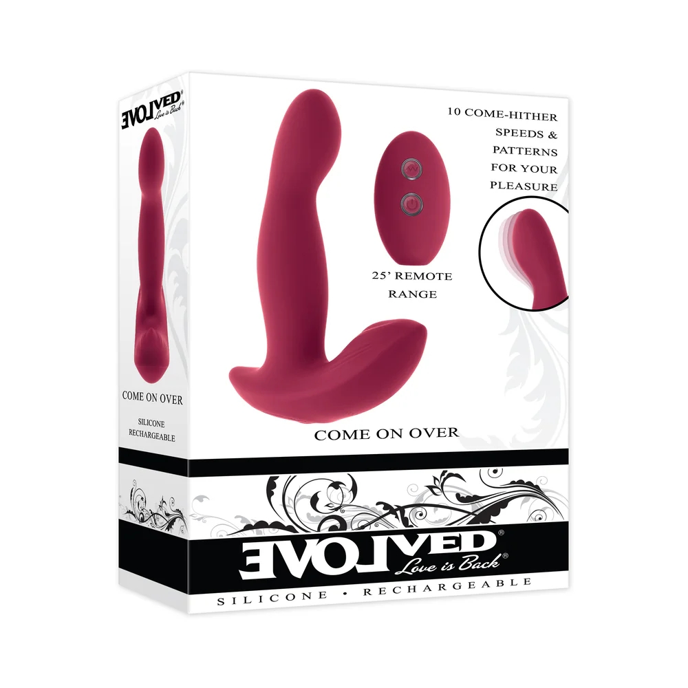 Evolved Come On Over Remote Controlled Come Hither Vibrator Burgundy