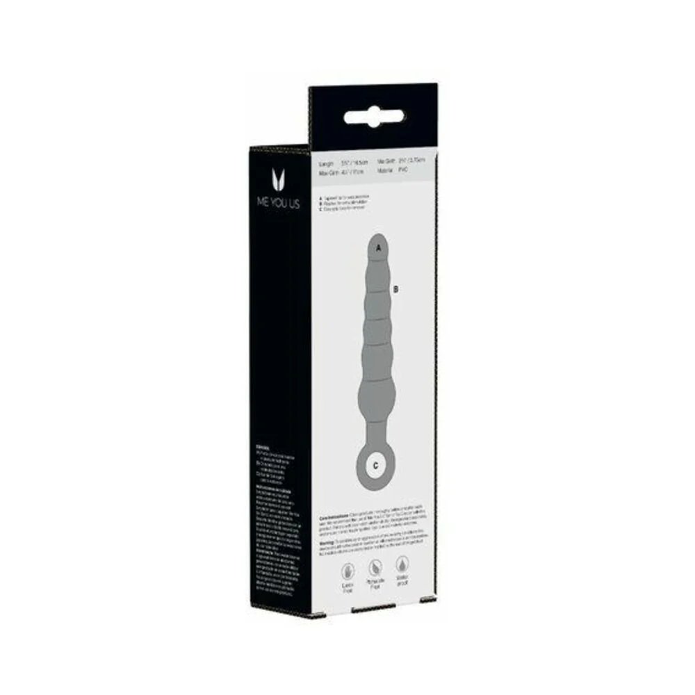 Rippled Anal Teaser Plug with Grip Loop Black