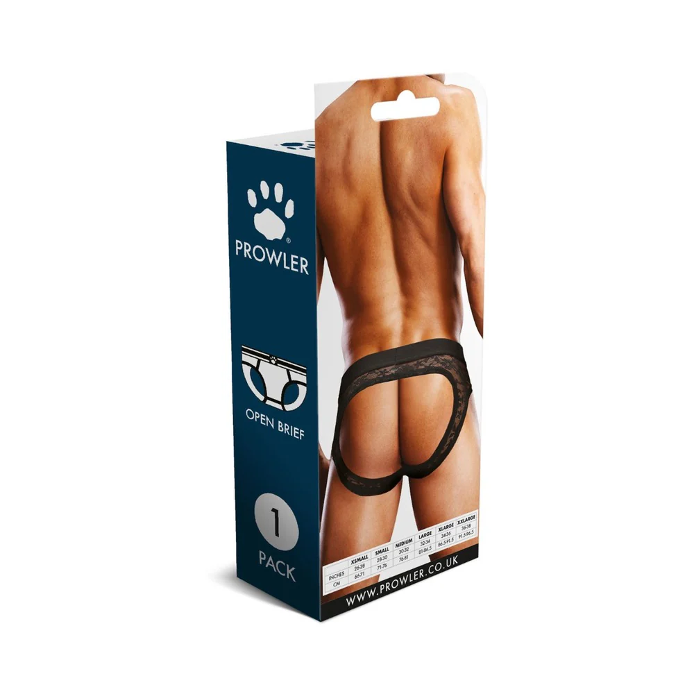 Prowler Lace Open Brief Black