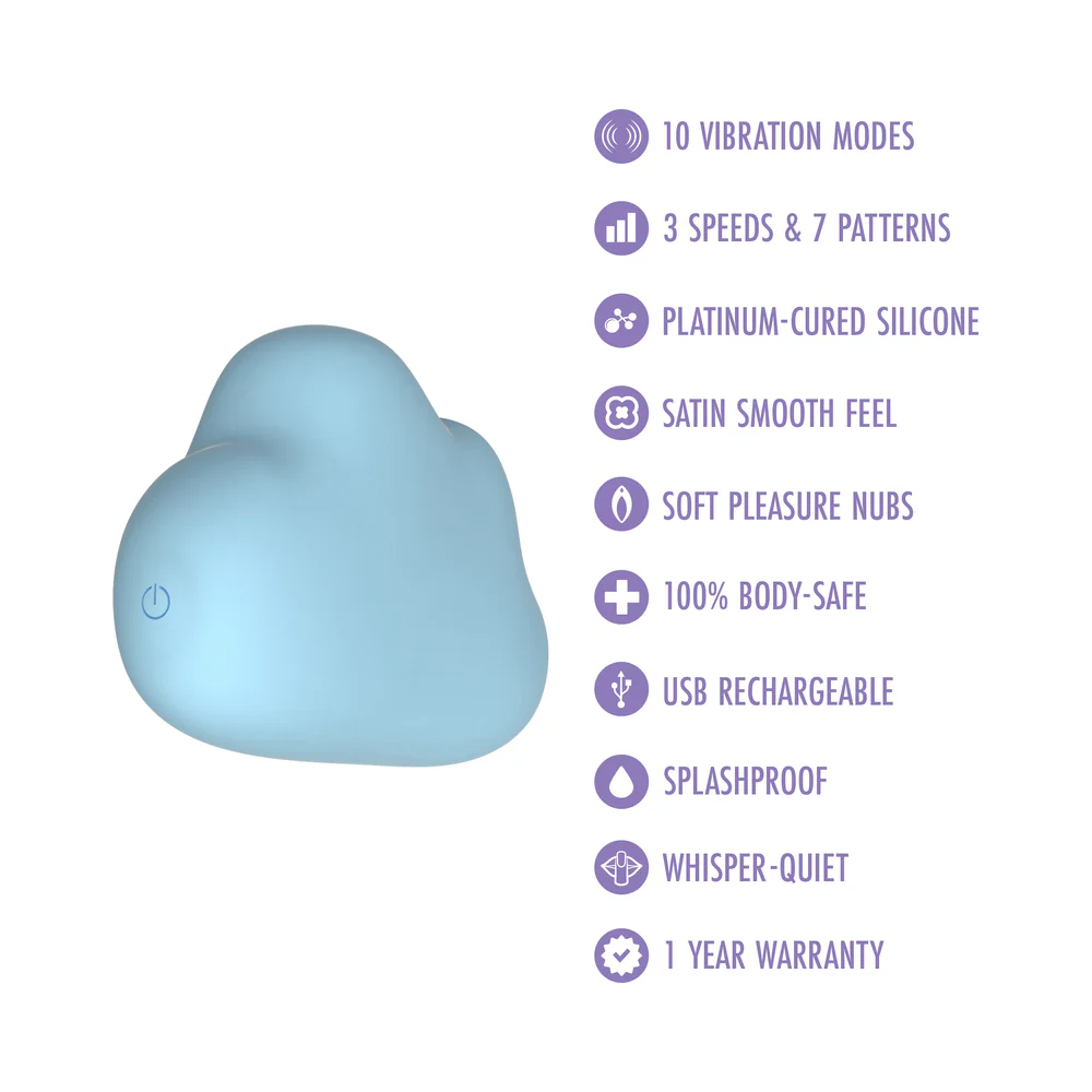 cuddle cloud silicone lay on vibrator blue clit massager