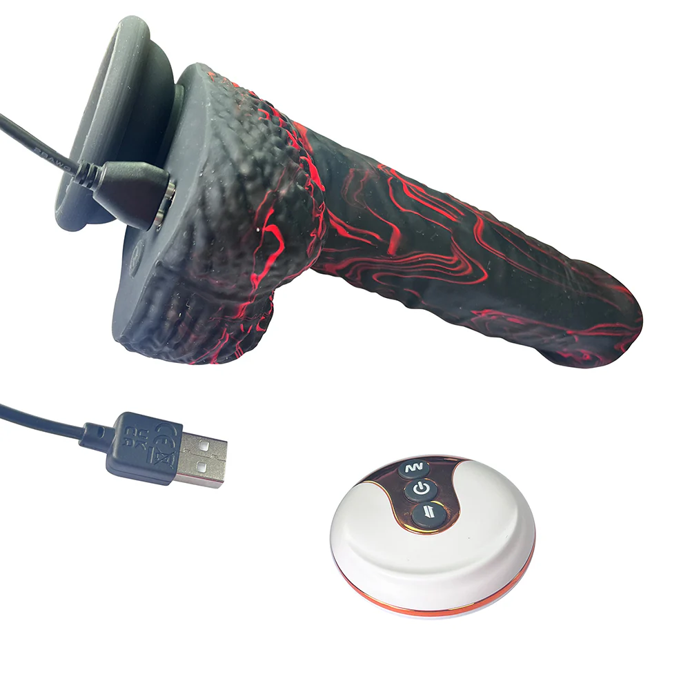 bedrocker thrusting gyrating silicone dildo with remote suction cup