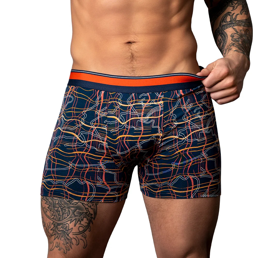 Male Power Soo Cumfy Boxer Brief Navy/Orange