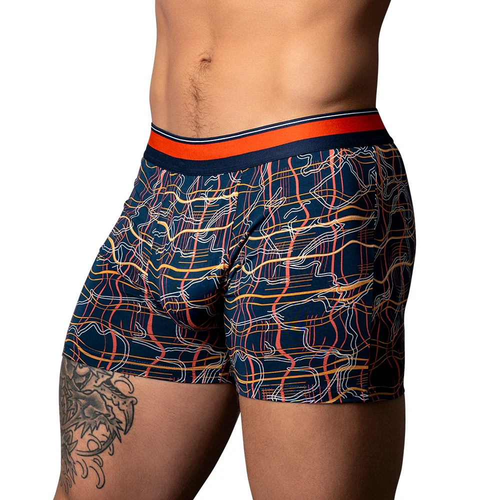 Male Power Soo Cumfy Boxer Brief Navy/Orange