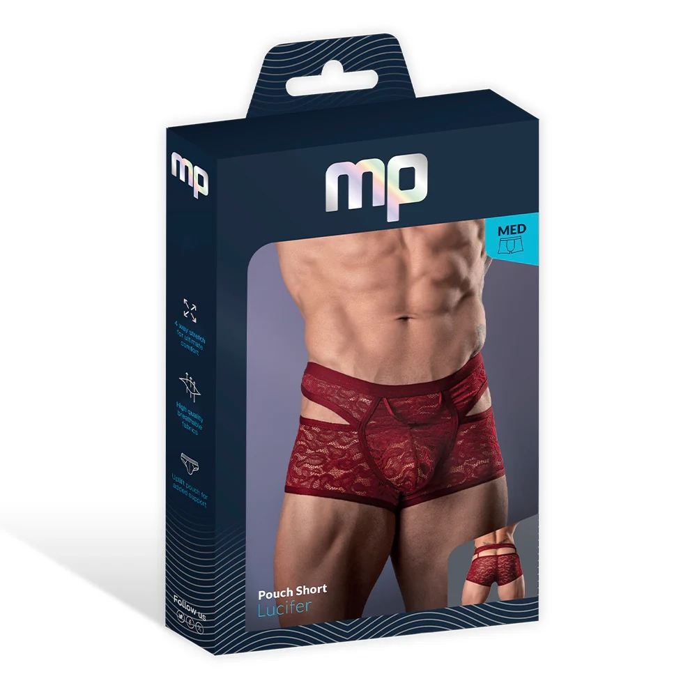 Male Power Lucifer Cutout Short Burgundy