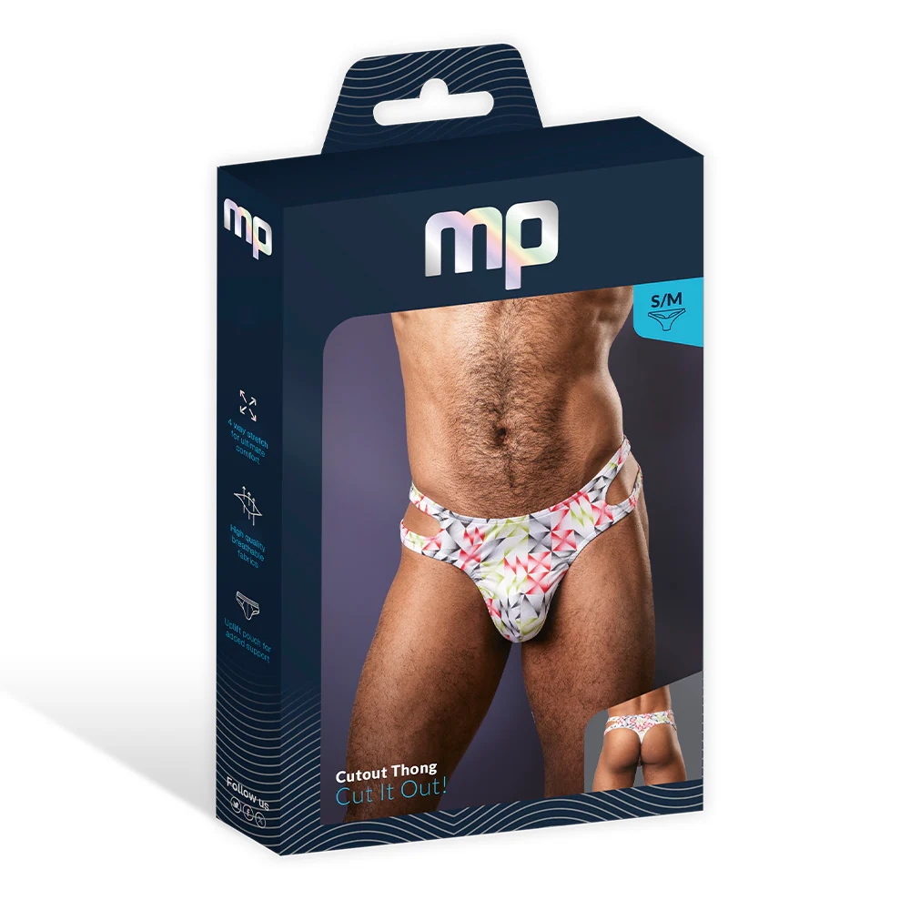 Male Power Cut It Out! Cutout Thong Red/Black