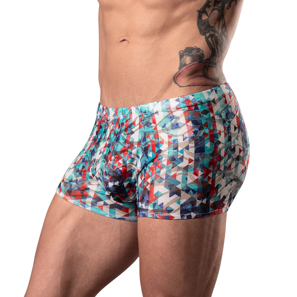 Male Power Your Lace Or Mine Pouch Short Geometric