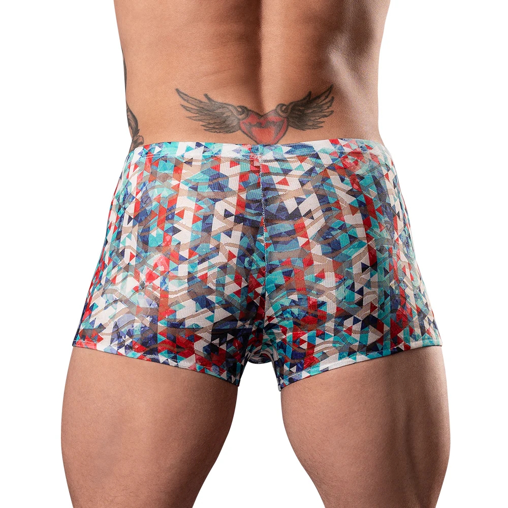 Male Power Your Lace Or Mine Pouch Short Geometric