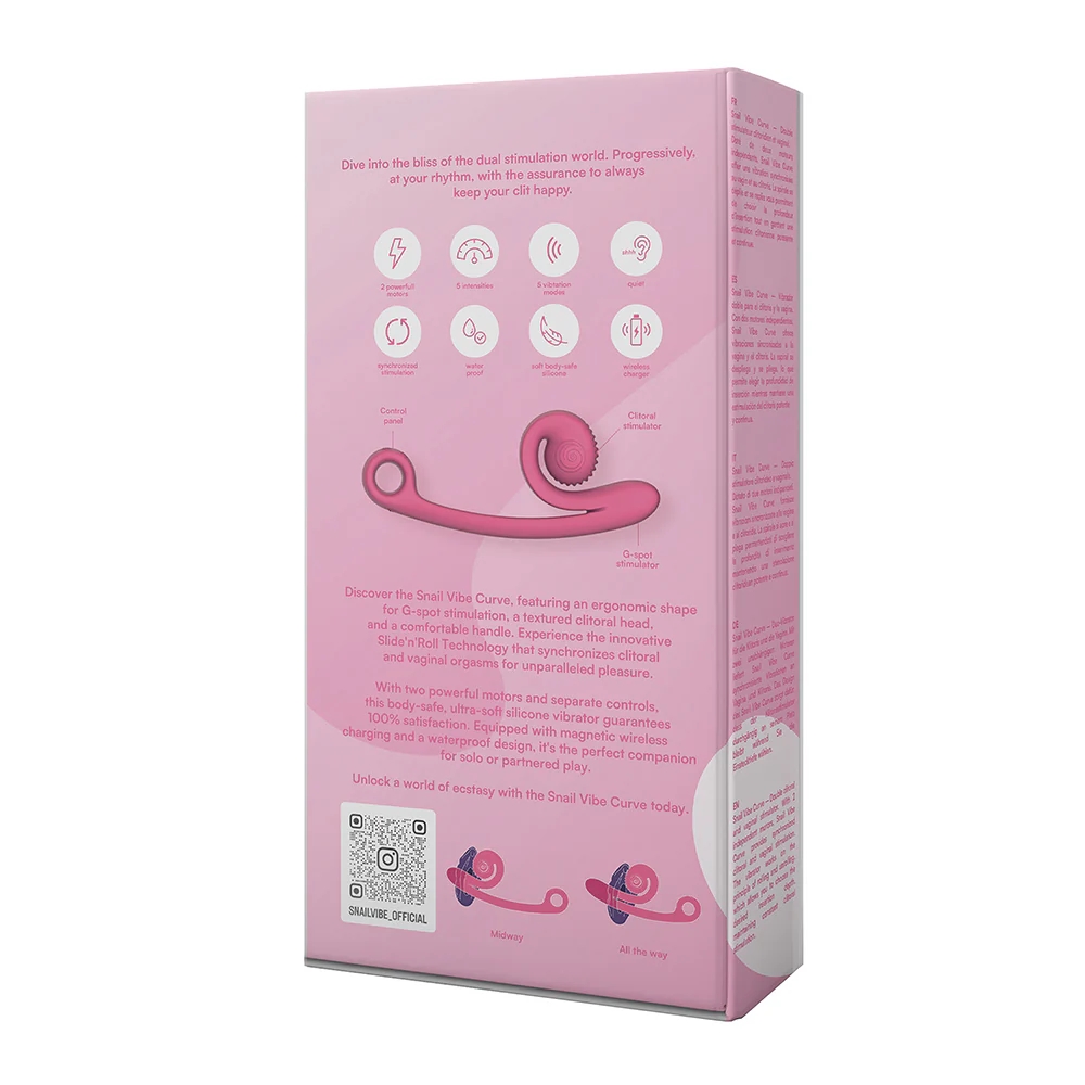 Snail Vibe Curve Dual Motor Vibrator Pink