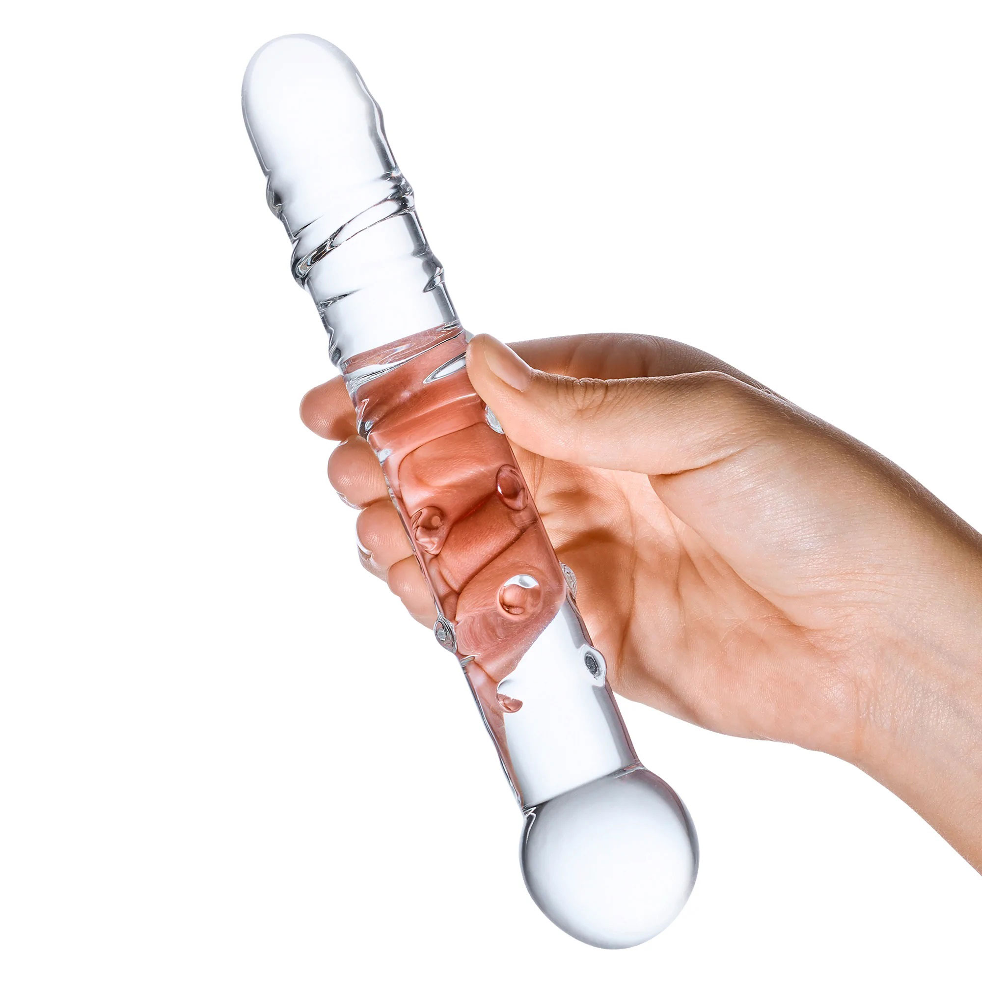 7 in. Glas Callisto Clear Glass Dildo