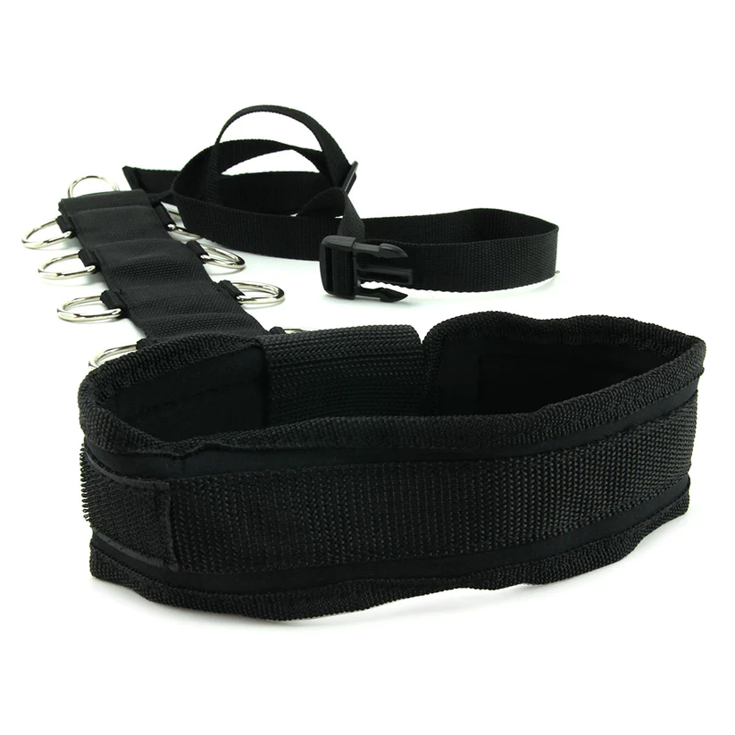 Lux Fetish 3pc Adjustable Neck & Wrist Restraint Set Black