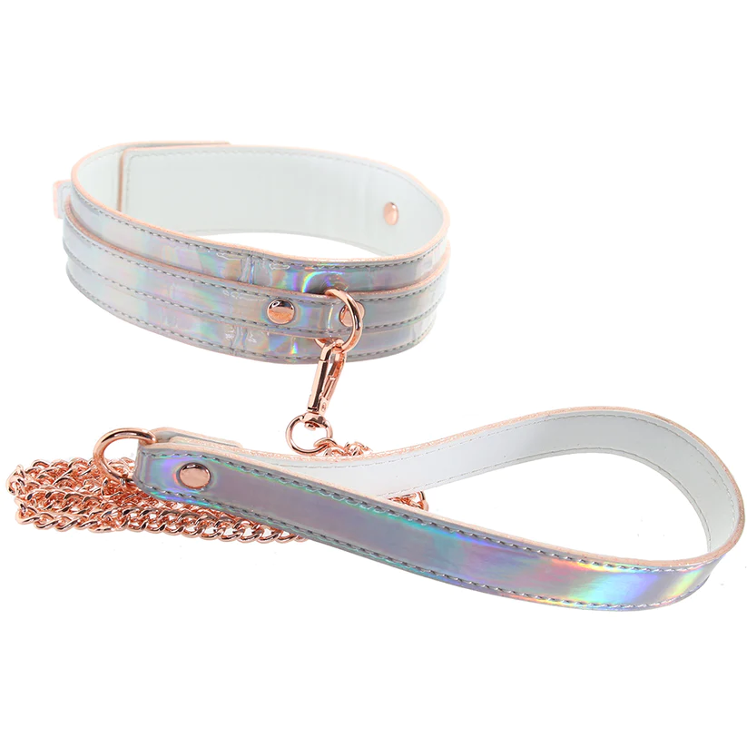 Cosmo Bondage Collar & Leash Rainbow