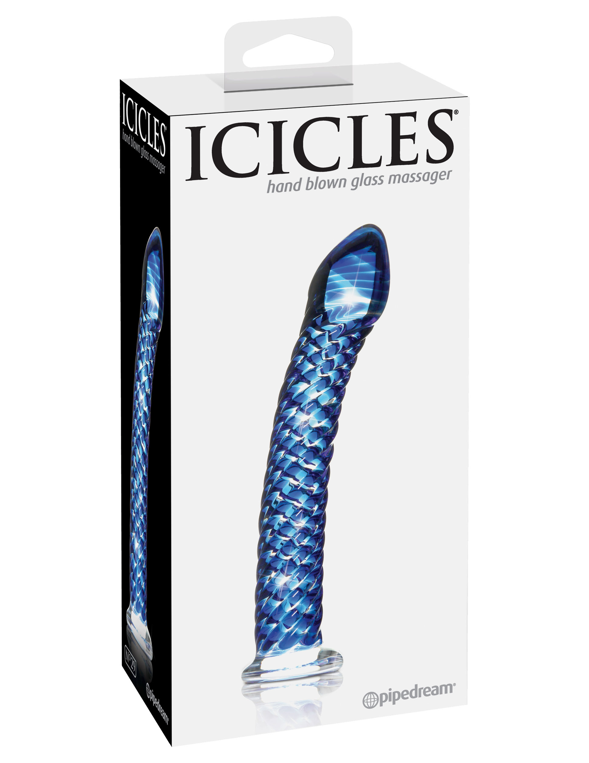 7 in. Glass Massager Blue