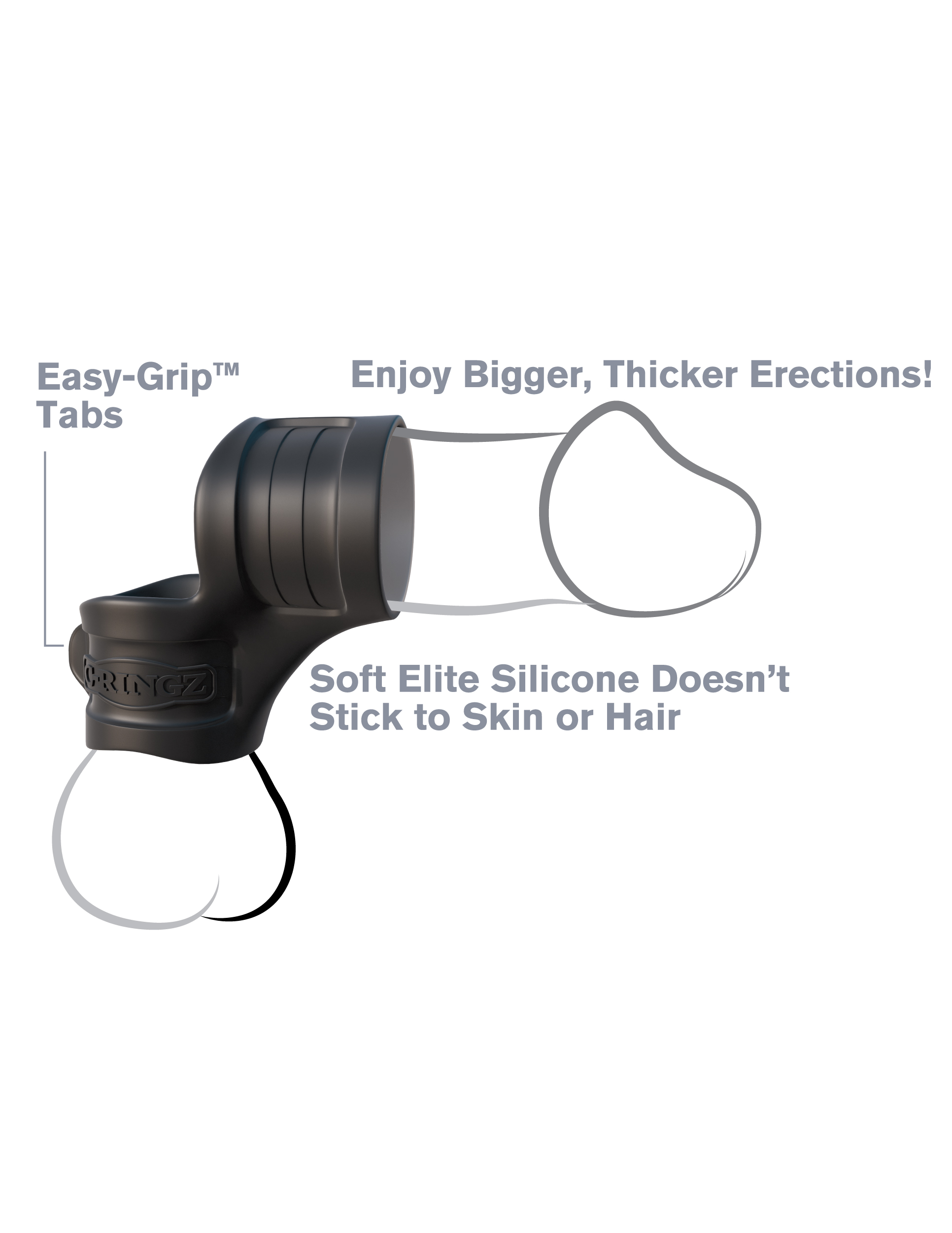 Mr. Big Cock Ring & Ball Stretcher Silicone Sling Black