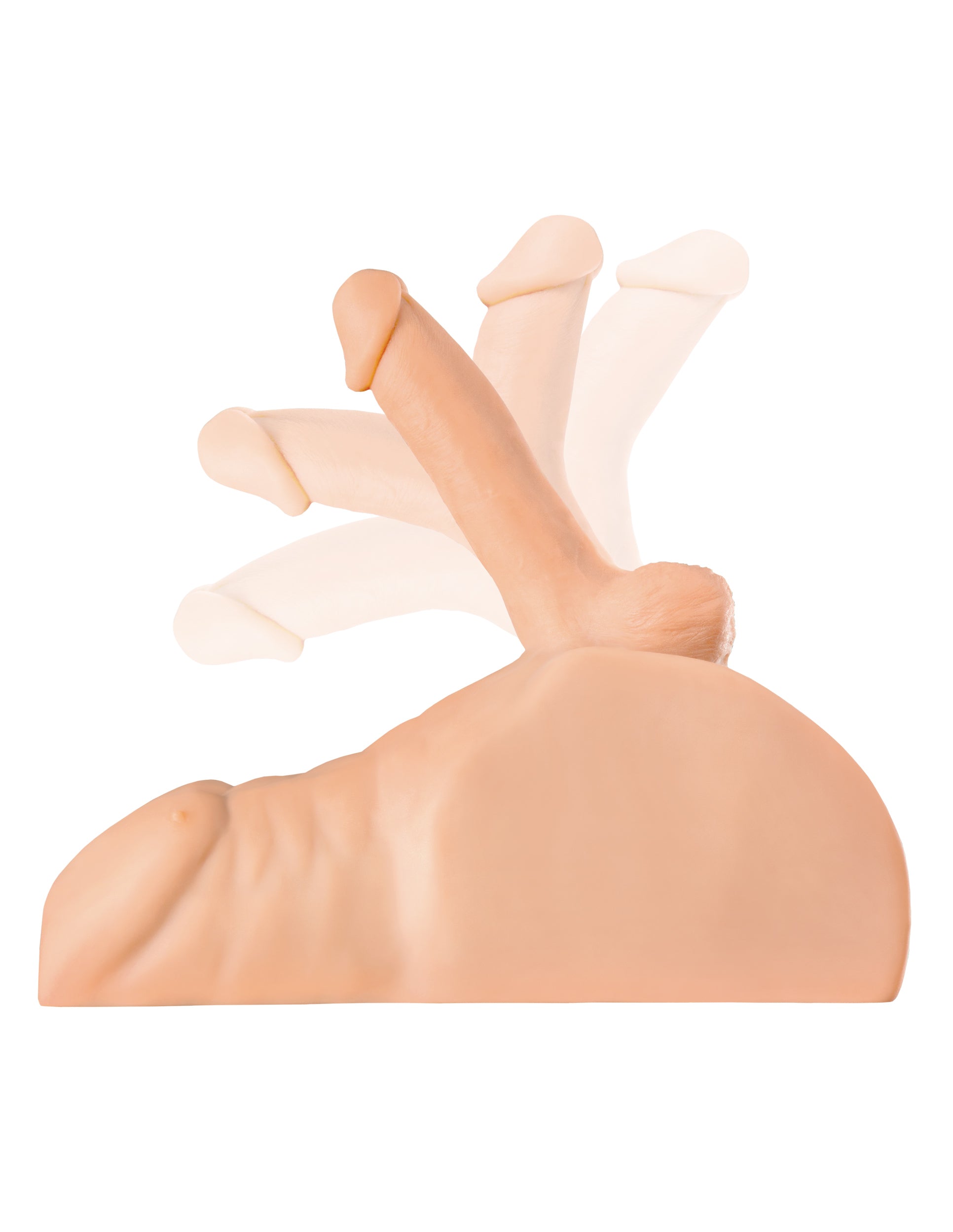 Perfect Ride Anal Masturbator with 6 in. Posable Dildo Beige