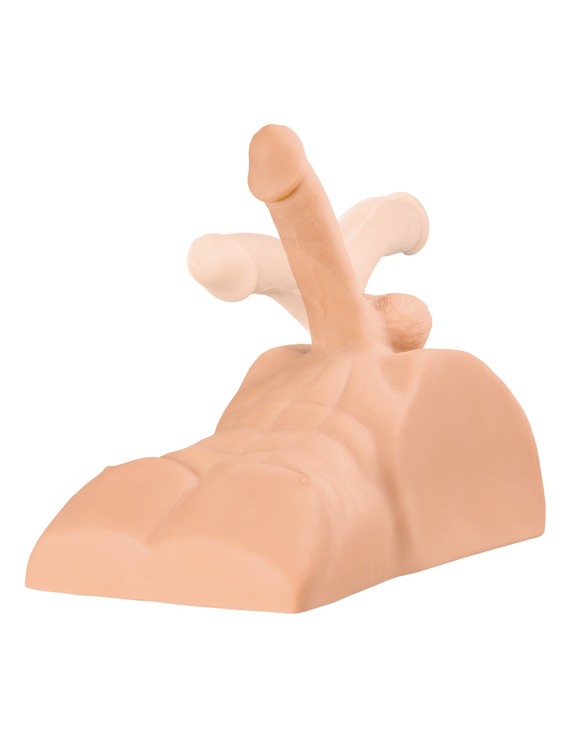 Perfect Ride Anal Masturbator with 6 in. Posable Dildo Beige