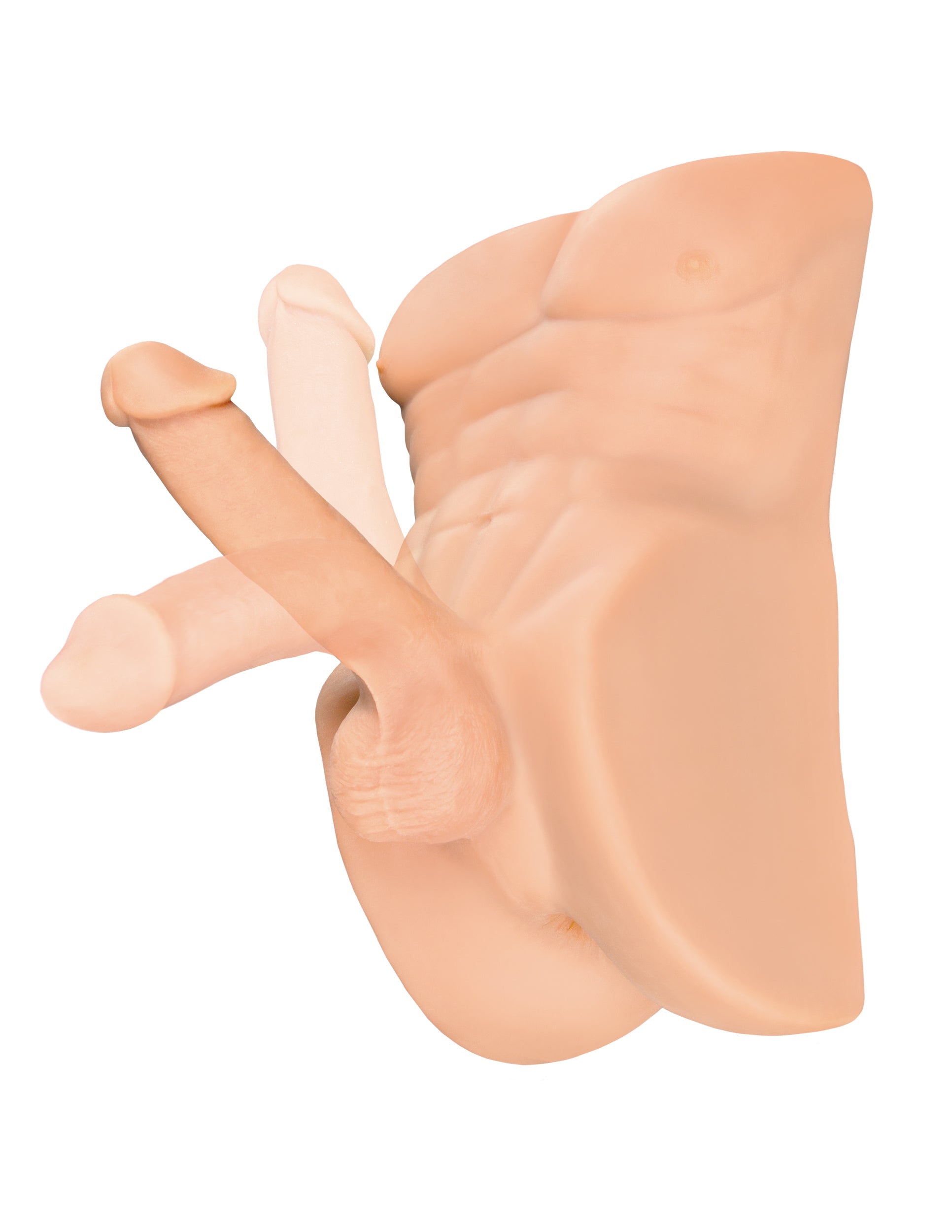 Perfect Ride Anal Masturbator with 6 in. Posable Dildo Beige