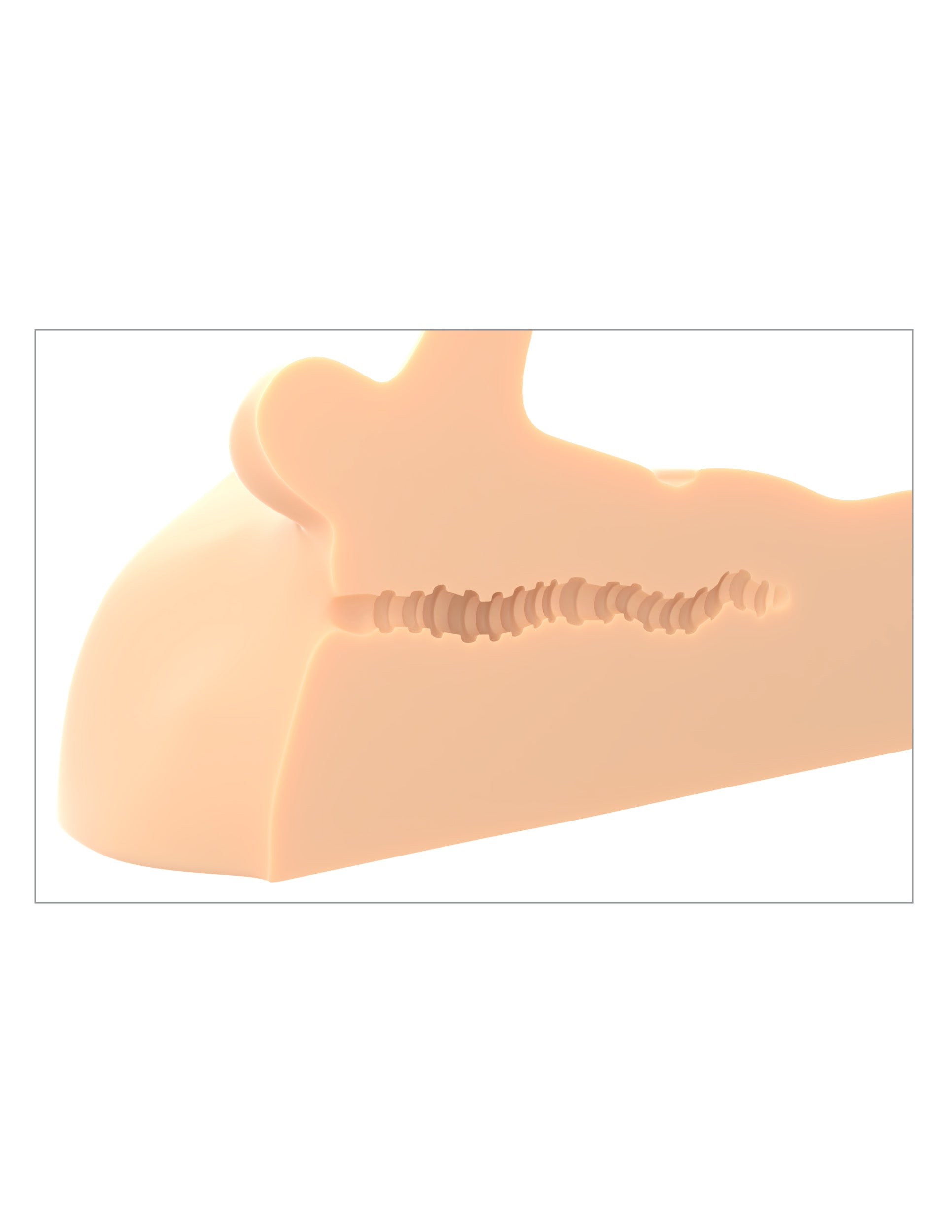 Perfect Ride Anal Masturbator with 6 in. Posable Dildo Beige